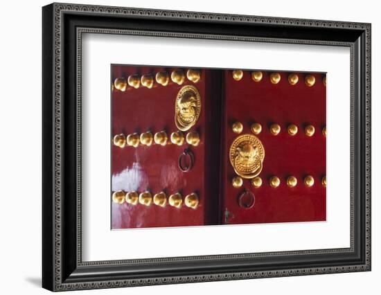 Doors to Temple of Heaven, Beijing, China-George Oze-Framed Photographic Print