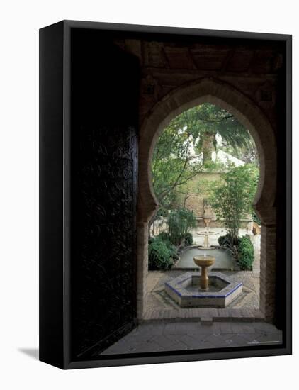 Doorway and Fountain in Courtyard of Palacio de Mondragon, Ronda, Spain-Merrill Images-Framed Premier Image Canvas