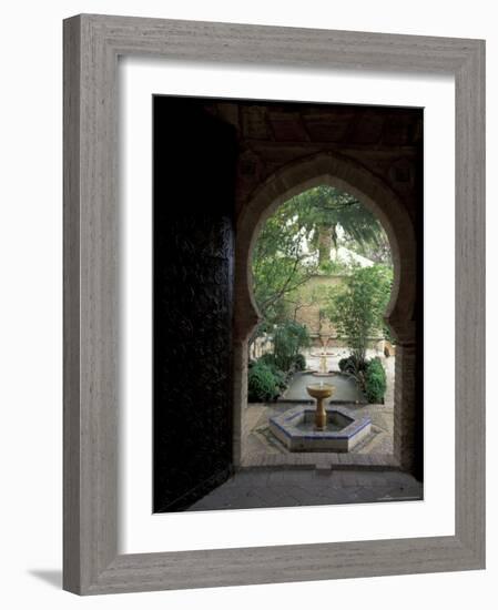 Doorway and Fountain in Courtyard of Palacio de Mondragon, Ronda, Spain-Merrill Images-Framed Photographic Print