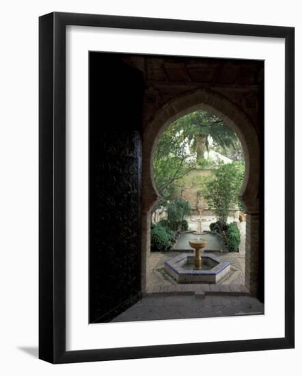 Doorway and Fountain in Courtyard of Palacio de Mondragon, Ronda, Spain-Merrill Images-Framed Photographic Print