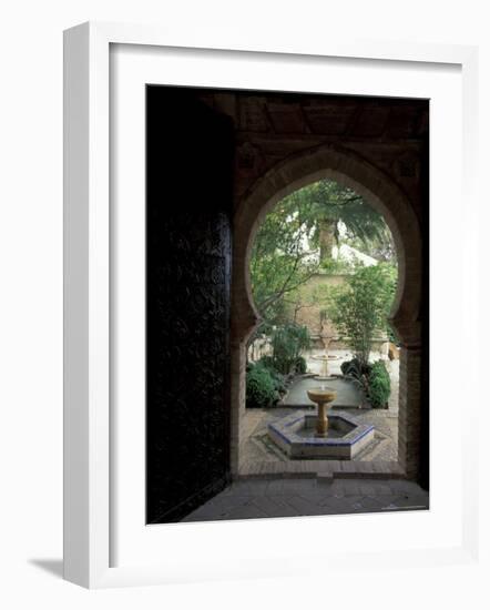 Doorway and Fountain in Courtyard of Palacio de Mondragon, Ronda, Spain-Merrill Images-Framed Photographic Print