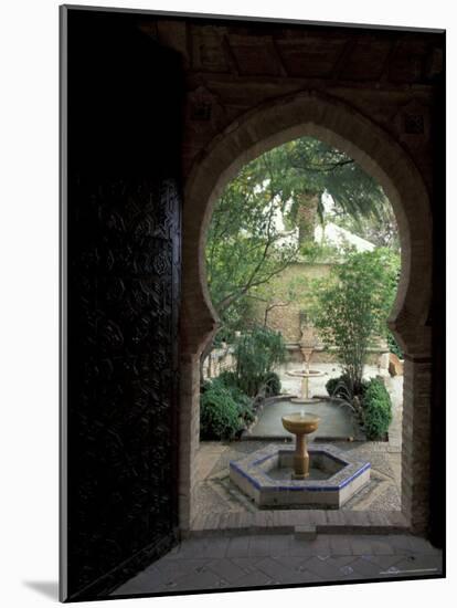 Doorway and Fountain in Courtyard of Palacio de Mondragon, Ronda, Spain-Merrill Images-Mounted Photographic Print