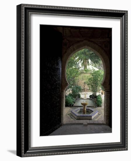 Doorway and Fountain in Courtyard of Palacio de Mondragon, Ronda, Spain-Merrill Images-Framed Photographic Print