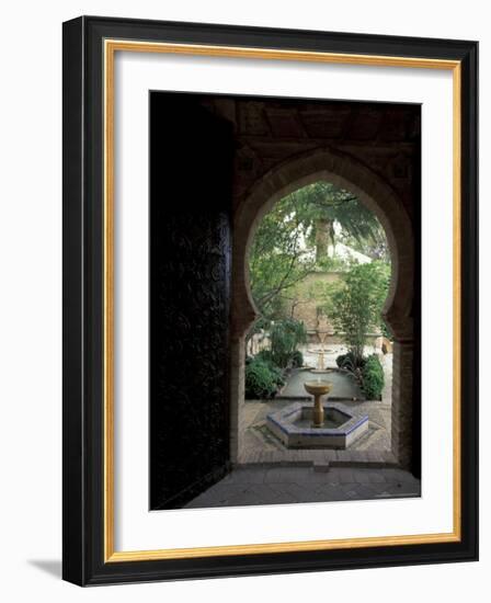 Doorway and Fountain in Courtyard of Palacio de Mondragon, Ronda, Spain-Merrill Images-Framed Photographic Print