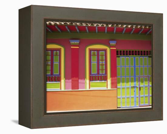 Doorway and Windows, Raquira, Royaca District, Colombia, South America-D Mace-Framed Premier Image Canvas