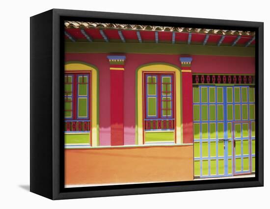 Doorway and Windows, Raquira, Royaca District, Colombia, South America-D Mace-Framed Premier Image Canvas