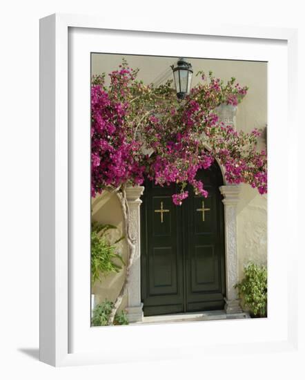 Doorway of Paleokastritsa Monastery, Corfu, Ionian Islands, Greek Islands, Greece, Europe-Hans Peter Merten-Framed Photographic Print