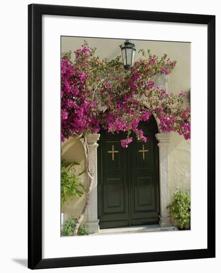 Doorway of Paleokastritsa Monastery, Corfu, Ionian Islands, Greek Islands, Greece, Europe-Hans Peter Merten-Framed Photographic Print