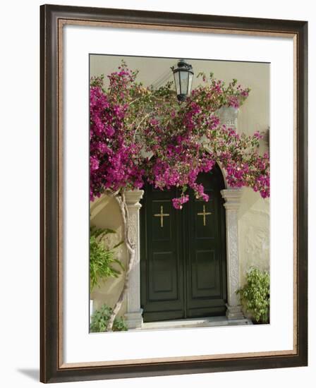 Doorway of Paleokastritsa Monastery, Corfu, Ionian Islands, Greek Islands, Greece, Europe-Hans Peter Merten-Framed Photographic Print