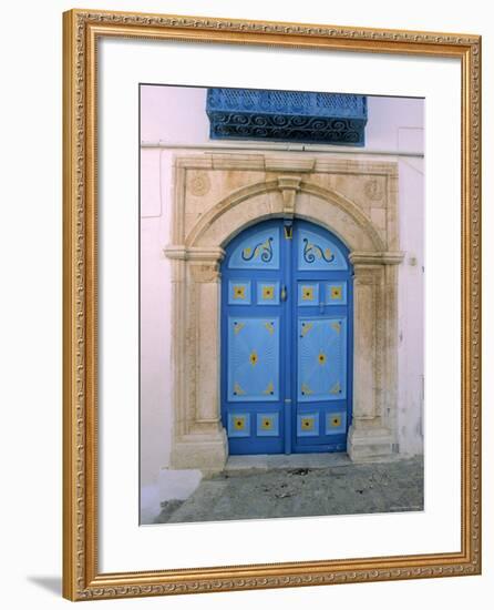 Doorway, Sidi Bou Said, Tunisia-Jon Arnold-Framed Photographic Print