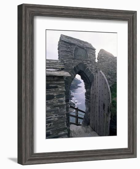 Doorway, Tintagel Castle, Cornwall, England, United Kingdom-Adam Woolfitt-Framed Photographic Print