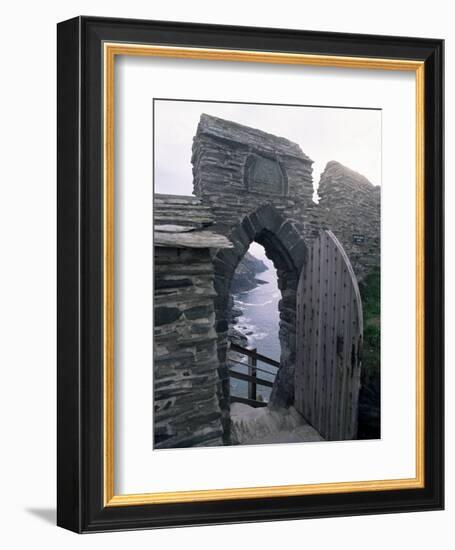 Doorway, Tintagel Castle, Cornwall, England, United Kingdom-Adam Woolfitt-Framed Photographic Print