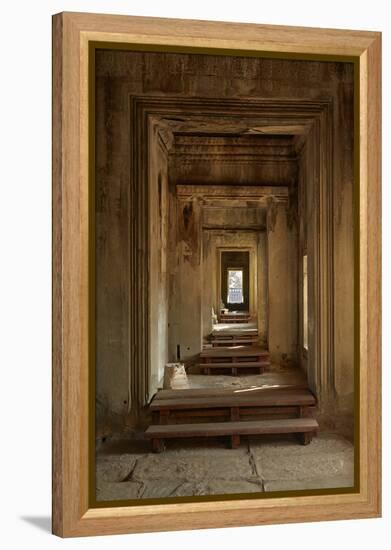 Doorways, Inner Gallery, Khmer Temple, Angkor World Heritage Site, Siem Reap, Cambodia-David Wall-Framed Premier Image Canvas