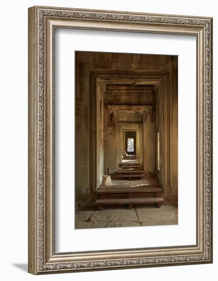 Doorways, Inner Gallery, Khmer Temple, Angkor World Heritage Site, Siem Reap, Cambodia-David Wall-Framed Photographic Print