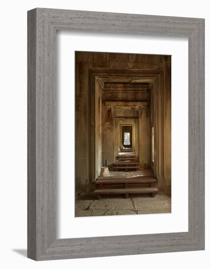 Doorways, Inner Gallery, Khmer Temple, Angkor World Heritage Site, Siem Reap, Cambodia-David Wall-Framed Photographic Print