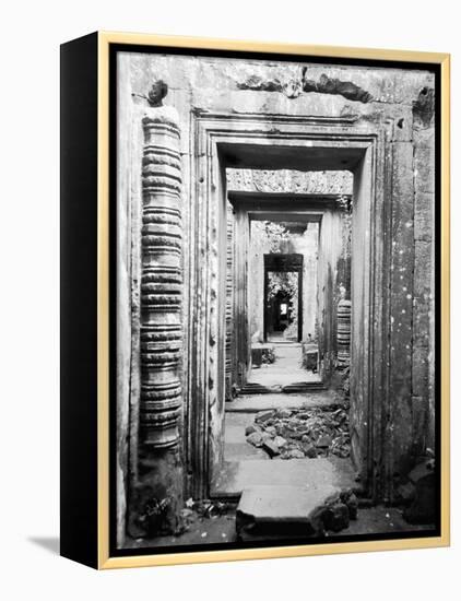 Doorways Preah Khan, Cambodia-Walter Bibikow-Framed Premier Image Canvas