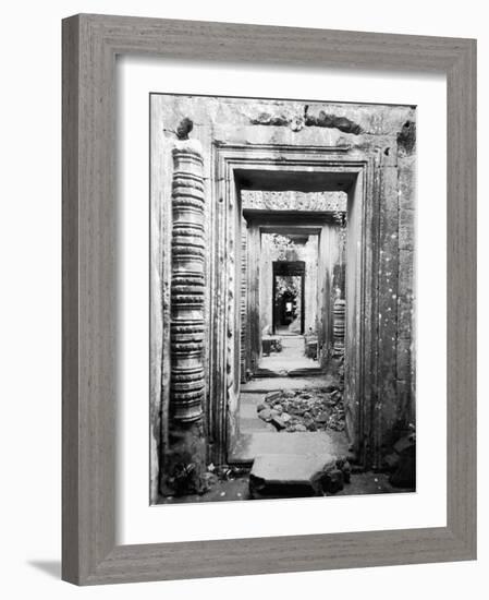 Doorways Preah Khan, Cambodia-Walter Bibikow-Framed Photographic Print