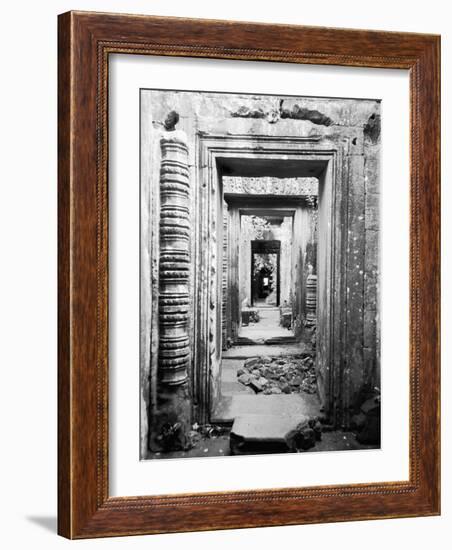 Doorways Preah Khan, Cambodia-Walter Bibikow-Framed Photographic Print