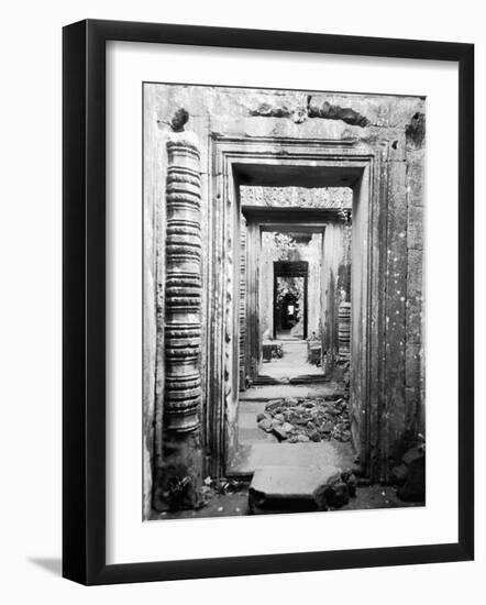 Doorways Preah Khan, Cambodia-Walter Bibikow-Framed Photographic Print