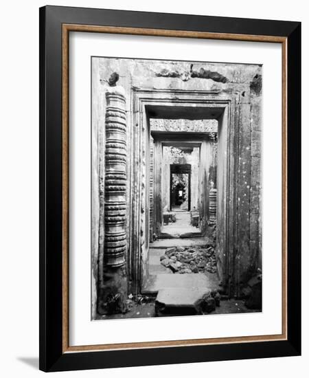 Doorways Preah Khan, Cambodia-Walter Bibikow-Framed Photographic Print