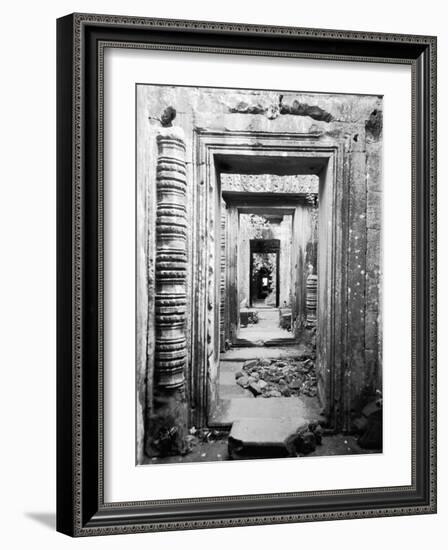 Doorways Preah Khan, Cambodia-Walter Bibikow-Framed Photographic Print