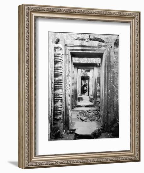 Doorways Preah Khan, Cambodia-Walter Bibikow-Framed Photographic Print