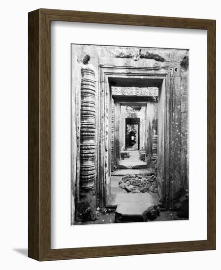 Doorways Preah Khan, Cambodia-Walter Bibikow-Framed Photographic Print