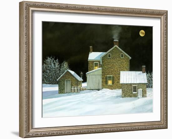 Dooryard Snow-Jerry Cable-Framed Art Print