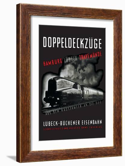 Doppeldeckzuge: Hamburg, Lubek, Travemunde-null-Framed Art Print