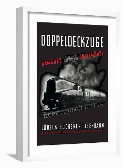 Doppeldeckzuge: Hamburg, Lubek, Travemunde-null-Framed Art Print