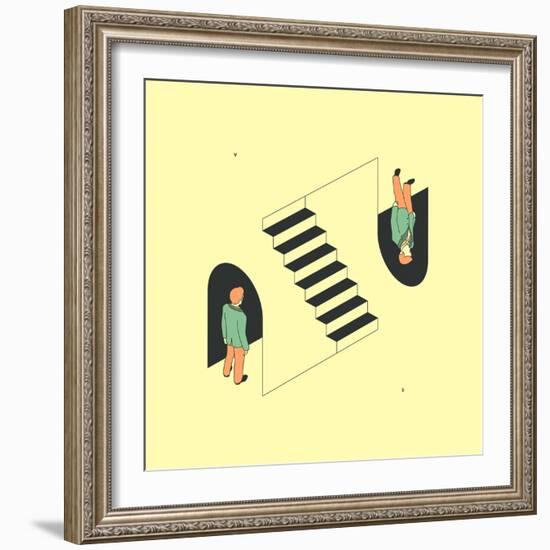 doppelganger-Jazzberry Blue-Framed Art Print