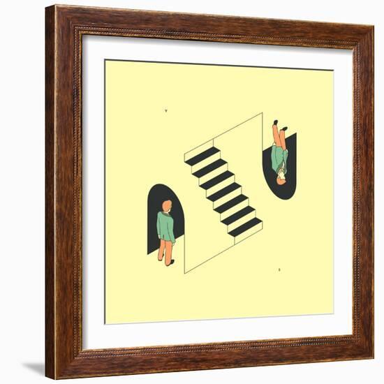 doppelganger-Jazzberry Blue-Framed Art Print