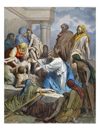 Dor Jesus Healing Sick Giclee Print Gustave Dore Art Com