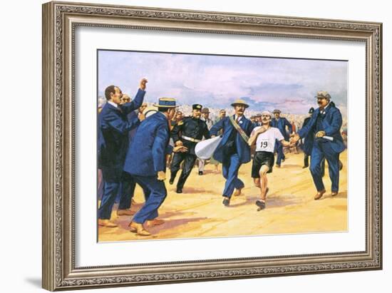 Dorando Pietri, a Gallant Marathon Runner from the 1908 London Olympics-Alberto Salinas-Framed Giclee Print