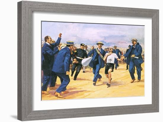 Dorando Pietri, a Gallant Marathon Runner from the 1908 London Olympics-Alberto Salinas-Framed Giclee Print