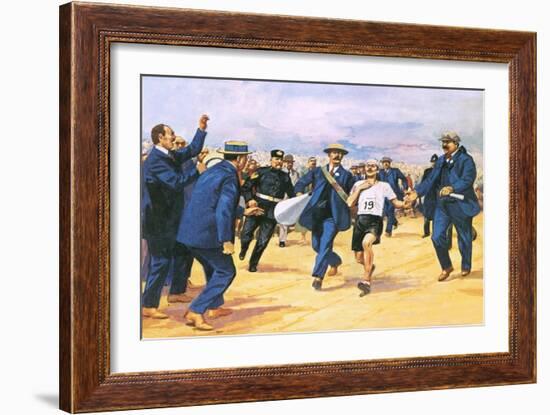 Dorando Pietri, a Gallant Marathon Runner from the 1908 London Olympics-Alberto Salinas-Framed Giclee Print