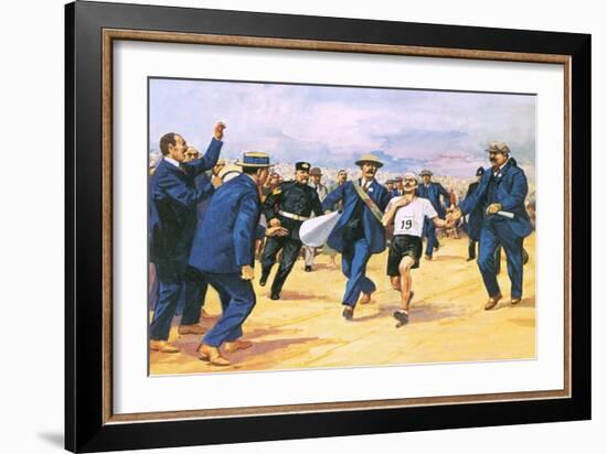 Dorando Pietri, a Gallant Marathon Runner from the 1908 London Olympics-Alberto Salinas-Framed Giclee Print