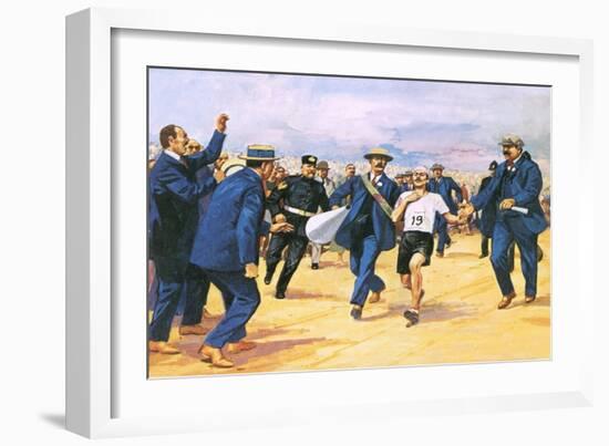 Dorando Pietri, a Gallant Marathon Runner from the 1908 London Olympics-Alberto Salinas-Framed Giclee Print