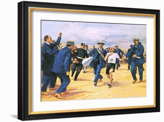 Dorando Pietri, a Gallant Marathon Runner from the 1908 London Olympics-Alberto Salinas-Framed Giclee Print