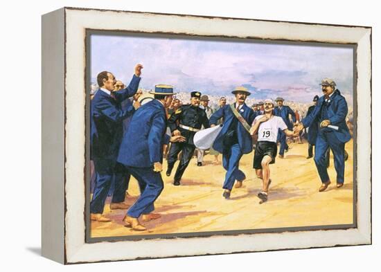 Dorando Pietri, a Gallant Marathon Runner from the 1908 London Olympics-Alberto Salinas-Framed Premier Image Canvas