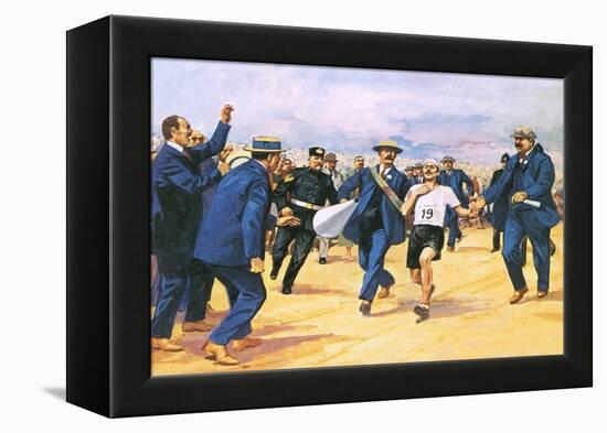 Dorando Pietri, a Gallant Marathon Runner from the 1908 London Olympics-Alberto Salinas-Framed Premier Image Canvas