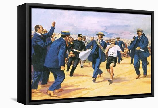 Dorando Pietri, a Gallant Marathon Runner from the 1908 London Olympics-Alberto Salinas-Framed Premier Image Canvas