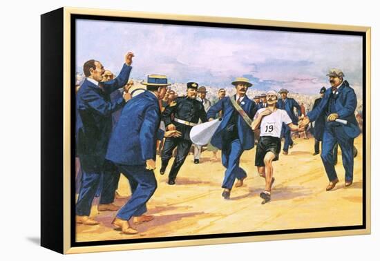 Dorando Pietri, a Gallant Marathon Runner from the 1908 London Olympics-Alberto Salinas-Framed Premier Image Canvas