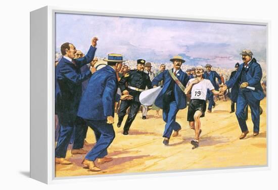 Dorando Pietri, a Gallant Marathon Runner from the 1908 London Olympics-Alberto Salinas-Framed Premier Image Canvas