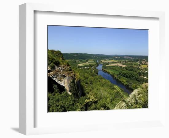 Dordogne River and Rural Landscape, Bastide Town of Domme, Les Plus Beaux Villages De France, Dordo-Peter Richardson-Framed Photographic Print