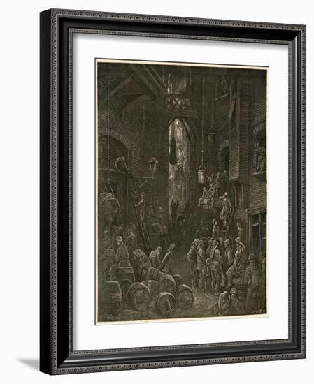 Dore Dockland Scene-Gustave Doré-Framed Art Print