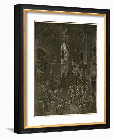 Dore Dockland Scene-Gustave Doré-Framed Art Print