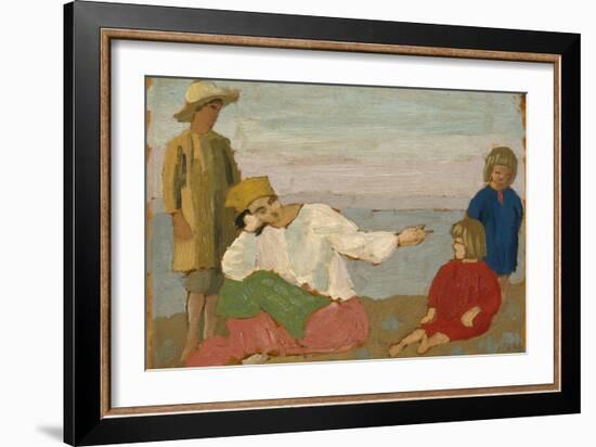 Dorelia and the Children at Martigues, 1910-Augustus Edwin John-Framed Giclee Print