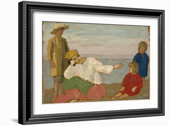 Dorelia and the Children at Martigues, 1910-Augustus Edwin John-Framed Giclee Print