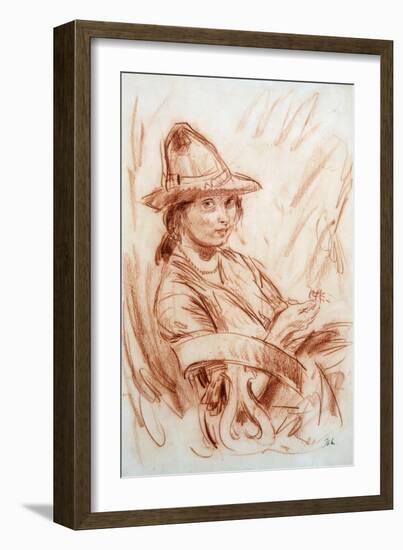 Dorelia Smoking-Augustus Edwin John-Framed Giclee Print
